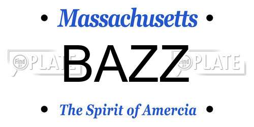 BAZZ Massachusetts License Plate