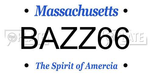BAZZ66 Massachusetts License Plate