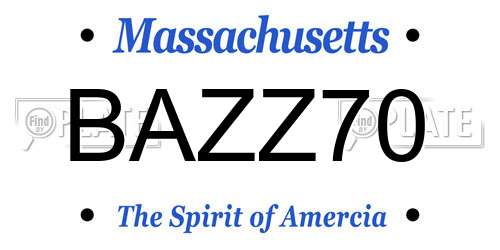 BAZZ70 Massachusetts License Plate