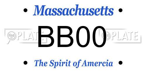 BB00 Massachusetts License Plate