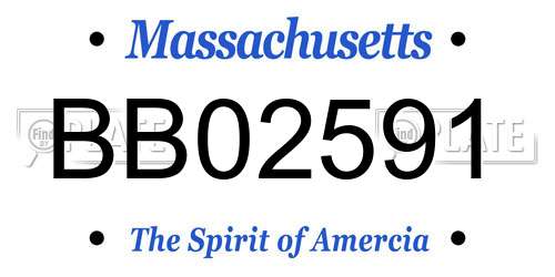 BB02591 Massachusetts License Plate