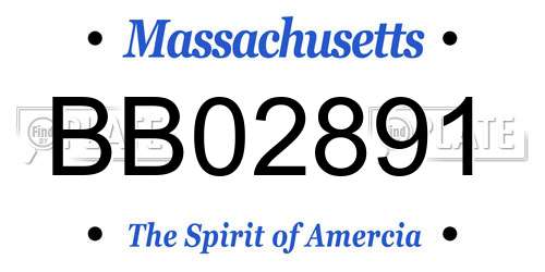 BB02891 Massachusetts License Plate