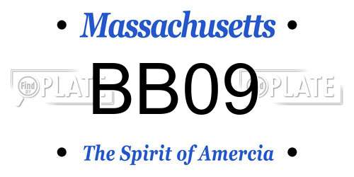 BB09 Massachusetts License Plate