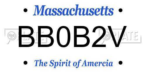 BB0B2V Massachusetts License Plate
