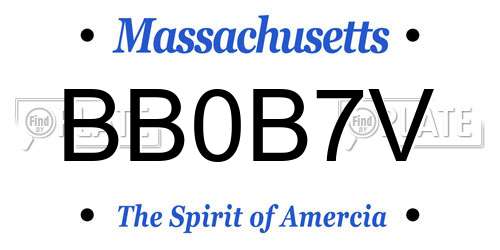 BB0B7V Massachusetts License Plate