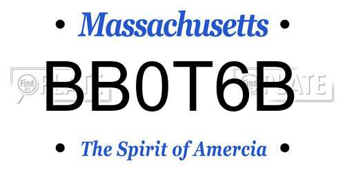 BB0T6B Massachusetts License Plate