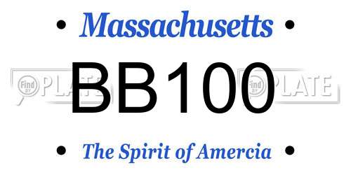 BB100 Massachusetts License Plate