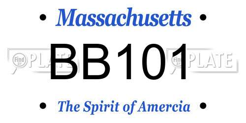 BB101 Massachusetts License Plate