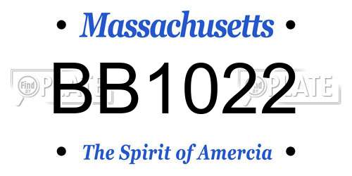 BB1022 Massachusetts License Plate