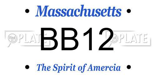 BB12 Massachusetts License Plate