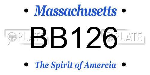 BB126 Massachusetts License Plate