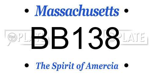 BB138 Massachusetts License Plate