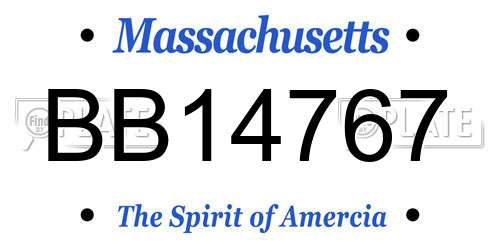 BB14767 Massachusetts License Plate