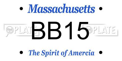 BB15 Massachusetts License Plate