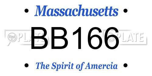 BB166 Massachusetts License Plate
