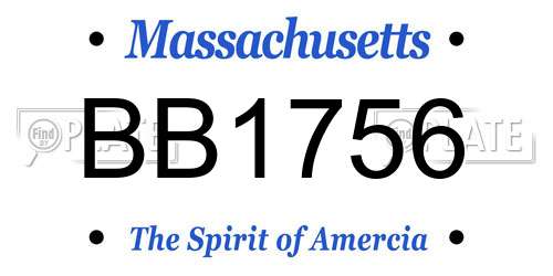 BB1756 Massachusetts License Plate