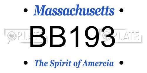 BB193 Massachusetts License Plate