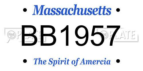 BB1957 Massachusetts License Plate