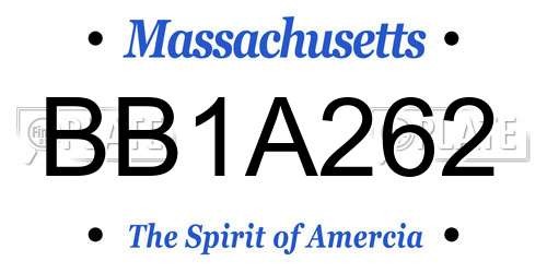 BB1A262 Massachusetts License Plate