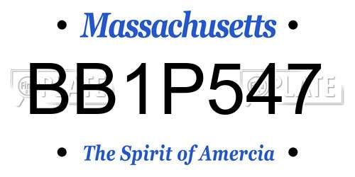 BB1P547 Massachusetts License Plate