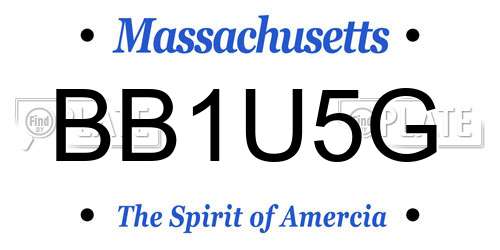 BB1U5G Massachusetts License Plate