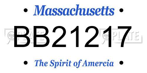 BB21217 Massachusetts License Plate