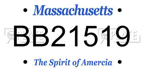 BB21519 Massachusetts License Plate