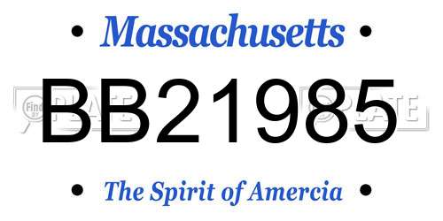 BB21985 Massachusetts License Plate