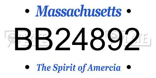 BB24892 Massachusetts License Plate