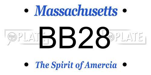 BB28 Massachusetts License Plate