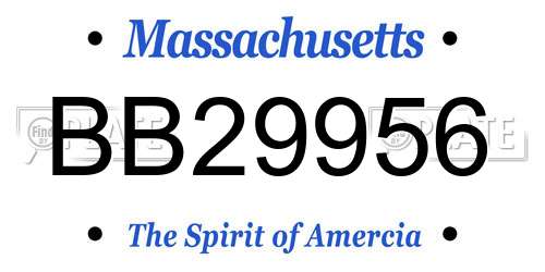 BB29956 Massachusetts License Plate