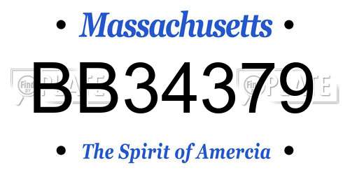 BB34379 Massachusetts License Plate