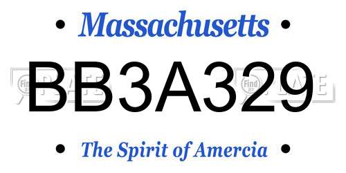 BB3A329 Massachusetts License Plate