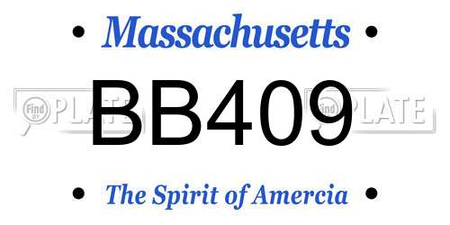 BB409 Massachusetts License Plate