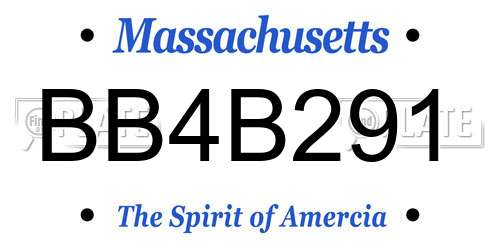 BB4B291 Massachusetts License Plate