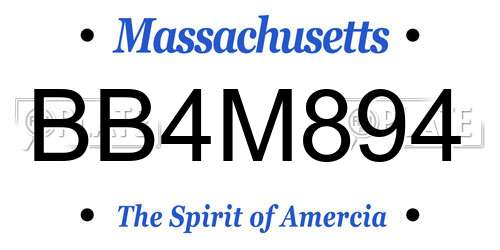 BB4M894 Massachusetts License Plate