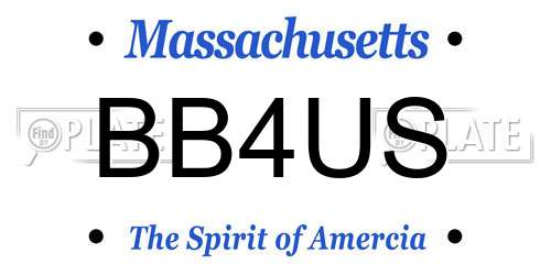BB4US Massachusetts License Plate