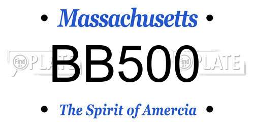 BB500 Massachusetts License Plate