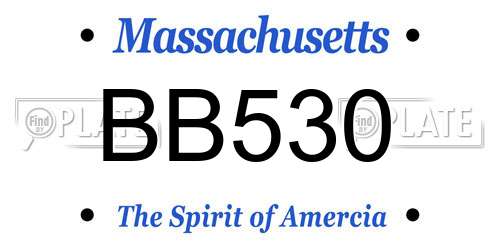 BB530 Massachusetts License Plate