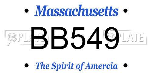 BB549 Massachusetts License Plate