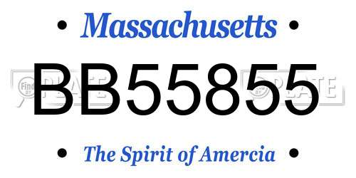 BB55855 Massachusetts License Plate