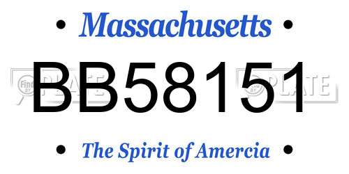 BB58151 Massachusetts License Plate