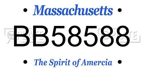 BB58588 Massachusetts License Plate
