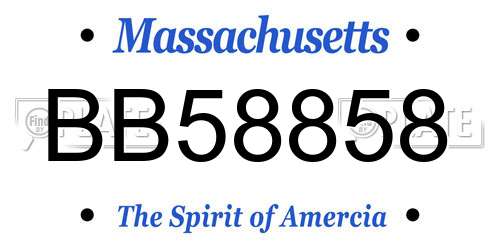 BB58858 Massachusetts License Plate