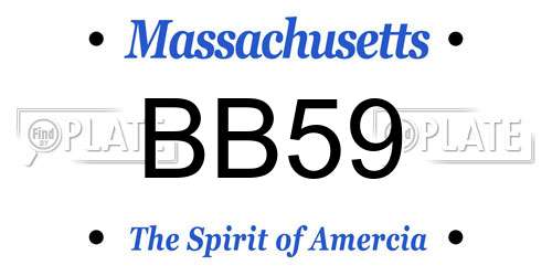 BB59 Massachusetts License Plate