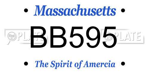 BB595 Massachusetts License Plate