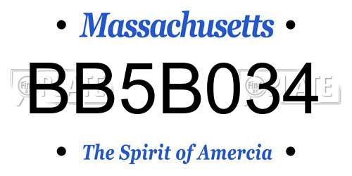 BB5B034 Massachusetts License Plate