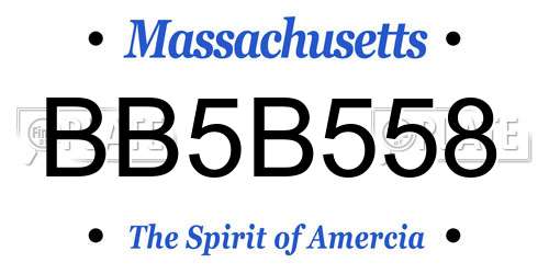 BB5B558 Massachusetts License Plate