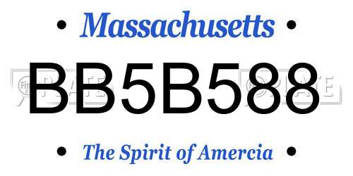 BB5B588 Massachusetts License Plate