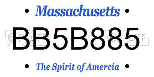 BB5B885 Massachusetts License Plate